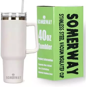 LuxusKollektion Thermobecher doppelwandig, Edelstahl, mit Griff, 1182ml