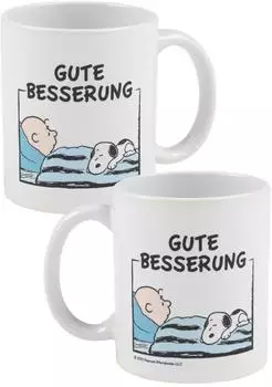 United Labels Peanuts Snoopy Tasse "Gute Besserung", Keramik, wei&szlig;, 320ml (0134200)