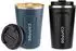 LuxusKollektion ERBO Thermobecher to go, Edelstahl, blau/schwarz, 380ml, 2er Set