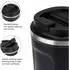 LuxusKollektion ERBO Thermobecher to go, Edelstahl, blau/schwarz, 380ml, 2er Set