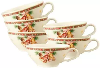 Seltmann Weiden Marieluise Weihnachtsnostalgie Teetassen 130ml, 6er-Set, Porzellan