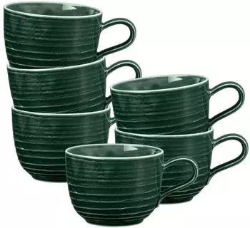 Seltmann Weiden Terra Kaffeetassen 260ml, moosgr&uuml;n, 6er Set (Porzellan)