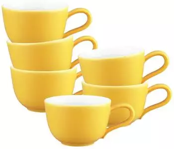 Seltmann Weiden Liberty Pure Colors Espressotassen 6er Set, gelb, Porzellan, 90ml