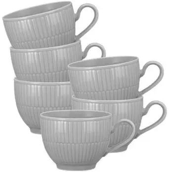 Seltmann Weiden Amina Kaffeetassen-Set 6-tlg., silbergrau, 0,25l, Porzellan