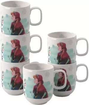 Villeroy & Boch Disney Frozen Becher mit Henkel, Porzellan, 280ml, 6er Set