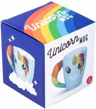 Mad Monkey Einhorn-Tasse 3D, Keramik, mehrfarbig, 300ml (Thumbs Up UK -Fun Novelty Unicorn)