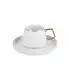 Karaca Saturn Gold Türkische Kaffeetassen-Set 6 Personen, Porzellan, weißgold (153.03.07.8417)