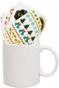 Blue Sky Studios Make a Christmas Mug Keramiktasse mit Stickern, 350ml, wei&szlig; (MYXMASMUG)