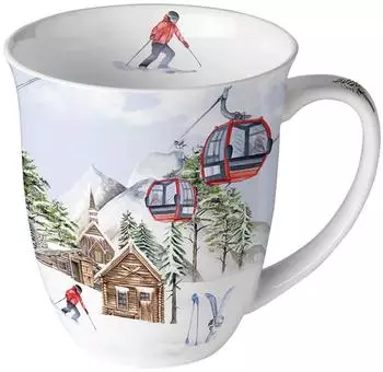 Ambiente Tasse "Lift an Skih&uuml;tte" Porzellan 0,4L (38418855)