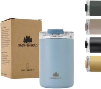 Groenenberg Travel Mug Sky, 350ml, auslaufsicher, recycelter Edelstahl