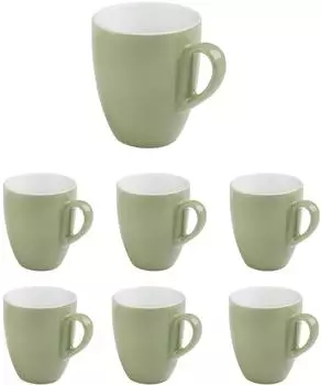 APS SNUG Kaffeebecher Porzellan, gr&uuml;n, 330ml, 6er-Set (16019)
