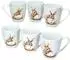 Ritzenhoff & Breker Bunny Kaffeebecher 6er-Set, Porzellan, 300ml, weiß/grün/blau