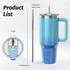 LuxusKollektion Thermobecher 1182ml Edelstahl, doppelwandig, blau glänzend