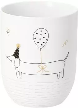 r&auml;der Dackel Luftballon Becher, Porzellan, 400ml