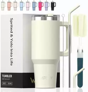 LuxusKollektion Thermobecher doppelwandig, Edelstahl, beige, 591ml