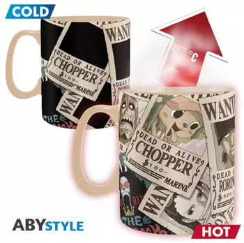 ABYstyle One Piece Wanted Heat-Change-Tasse 460ml