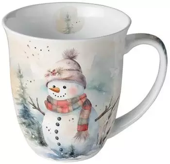 Ambiente Tasse Schneemann-Motiv, Porzellan, 0,4L (38418890)