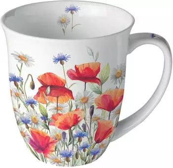 Ambiente Tasse Mohnblumen & Kornblumen, Fine Bone China, 0,4L (18418640)