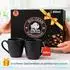 BigDean Kaffeebecher 6er-Set Steingut schwarz Waffeldesign 400ml
