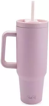 Fackelmann x Pamela Reif Isoliertrinkbecher Thermobecher 1200 ml Rosa Edelstahl