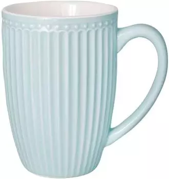 Greengate Hohe Keramiktasse Alice Blassblau Tasse Blau