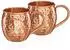 NKlaus 2x Kupferbecher reines Kupfer 100% Ayuverda Kupfertasse Oval Tasse Braun