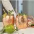 NKlaus 2x Kupferbecher reines Kupfer 100% Ayuverda Kupfertasse Oval Tasse Braun