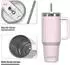 LuxusKollektion Thermobecher to Go 591ml Edelstahl, doppelwandig, rosé, mit Griff und Strohhalm