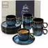 Sänger Osaka Espressotassen-Set Steingut, blau, 12-teilig (80ml)