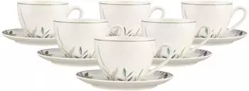 Seltmann Weiden Savona Provence Milchkaffeetassen mit Untertassen, 340ml, 6er Set, bunt-beige (Porzellan)