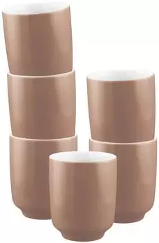 Seltmann Weiden Sento Home Pure Colors Becher ohne Henkel Cocoa Brown 400ml 6er-Set