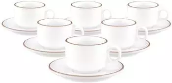 Seltmann Weiden Sento Home Pure Lines Espressotasse mit Untertasse, cocoa braun, 80ml, 6er-Set
