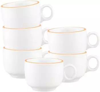 Seltmann Weiden Sento Home Pure Lines Espressotassen-Set 6-tlg., 80ml, Porzellan, mango orange