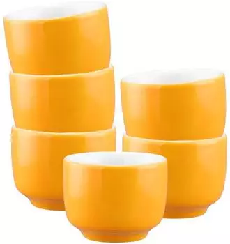 Seltmann Weiden Sento Home Pure Colors Espressotasse ohne Henkel, mango orange, 80ml, 6er-Set
