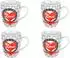 Van Well Kaffeebecher Herz 35cl, Porzellan, 4er-Set