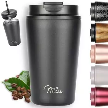 Milu Isolierbecher 400ml, schwarz, auslaufsicher (1266)