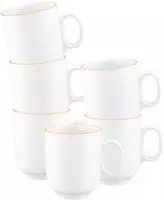 BECHER MIT HENKEL Sento Home Pure Lines Mango Orange 400 ml 6er Set