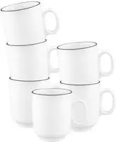 BECHER MIT HENKEL Sento Home Pure Lines Chocolate Brown 400 ml 6er Set