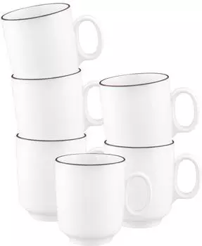 Seltmann Weiden Sento Home Pure Lines Becher mit Henkel 400ml Chocolate Brown 6er Set
