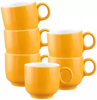 Seltmann Weiden Sento Home Pure Colors Cappuccinotasse Mango Orange 300ml, 6er-Set (4262597022063)