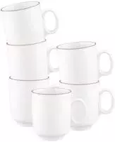 BECHER MIT HENKEL Sento Home Pure Lines Cocoa Brown 400 ml 6er Set
