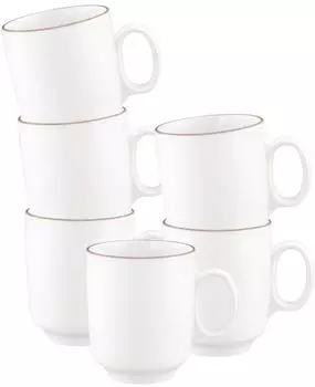 Seltmann Weiden Sento Home Pure Lines Becher mit Henkel 400ml, 6er-Set, Cocoa Brown