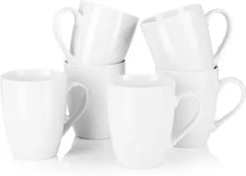 LuxusKollektion Kaffeetassen-Set 6-teilig, Porzellan, grau-wei&szlig;, 315ml