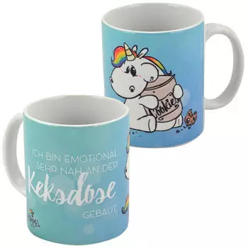 Pummeleinhorn Keksdose "mug" Keramik, 320ml, blau (0123886)