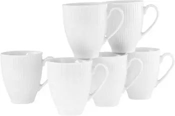 CreaTable Valencia Kaffeebecher-Set, wei&szlig;, Porzellan, 6-tlg. (21879)