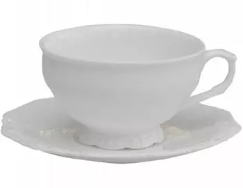 Chic Antique Teetasse mit Untertasse "Provence", Porzellan, wei&szlig; (202272)