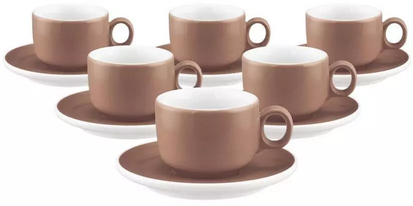 Seltmann Weiden Sento Home Pure Colors Espressotasse mit Untertasse cocoa braun 80ml 6er Set ab 96,45€
