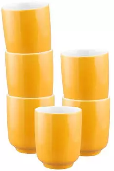 Seltmann Weiden Sento Home Pure Colors Becher ohne Henkel 400ml, 6er Set, mango orange