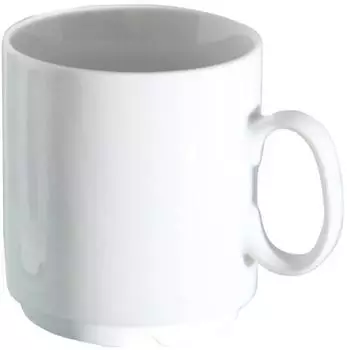 Van Well Profi Kaffeebecher Porzellan 280 ml Wei&szlig;
