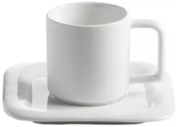 Maxwell & Williams Sphere Square Espressotasse + Untertasse 70ml Wei&szlig; JX80701